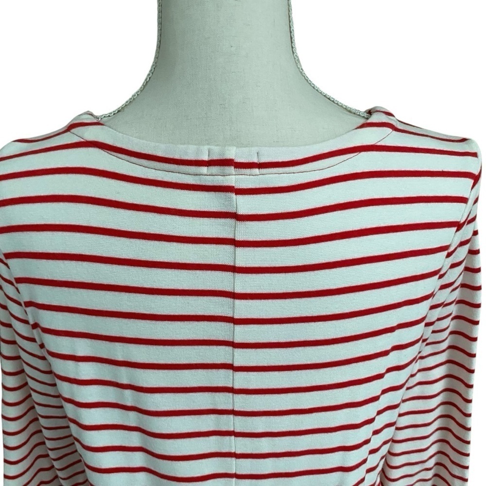 J.Crew Factory Red White Stripe Shift Dress Small Nautical Cotton Knit - Picture 9 of 12